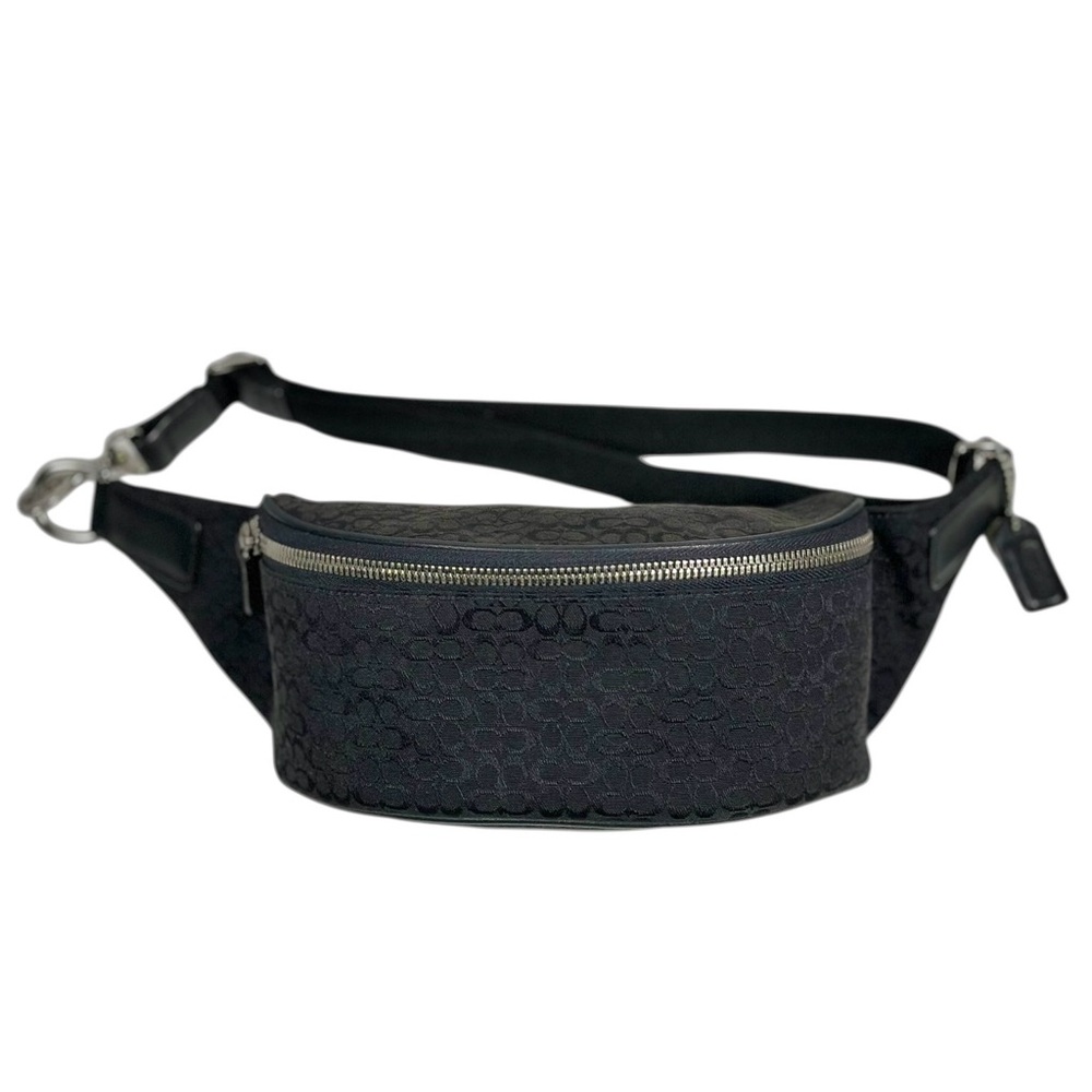 COACH Vintage Signature Jacquard Monogram Canvas Belt Bag / Waist Pack